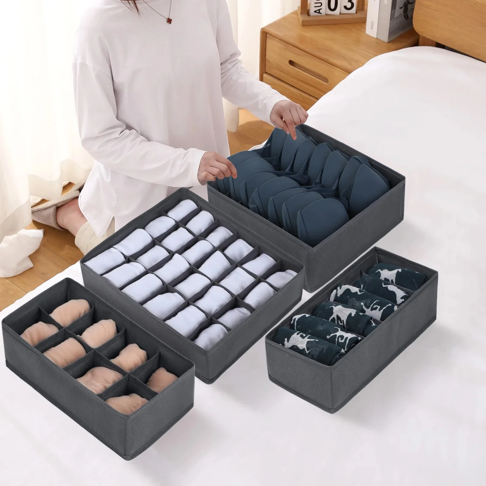 

Underwear Bra Socks Storage Box Cabinet Drawer Organizer Socks Scarf Underwear Organizer Box Wardrobe Clothing Storage Organizer