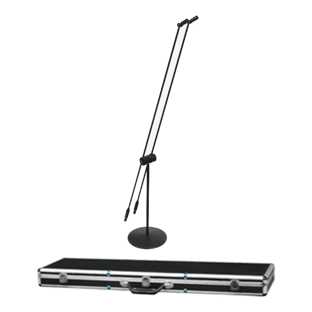 MiCWL C20 ميكروفون مزدوج قائم بميكروفون فائق القلبي لمجموعة جوقة ستوديو المرحلة القطب مع حزمة المدرجات