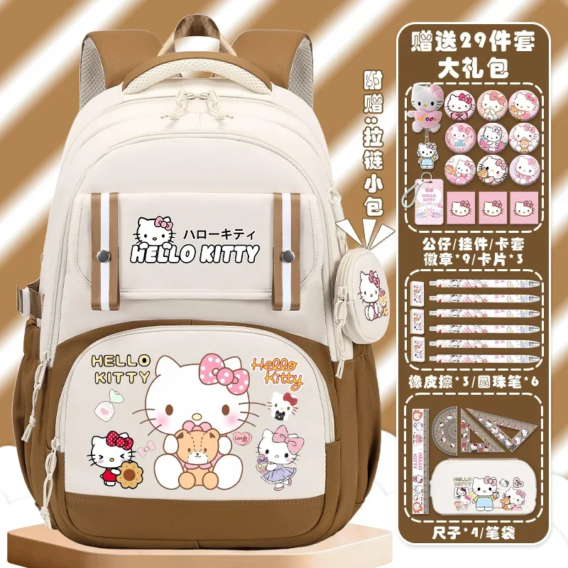 Sanrio New Hello Kitty Schoolbag Student Children Cute Fashion Casual Large Capacity Lightweight Double-Shoulder Backpack