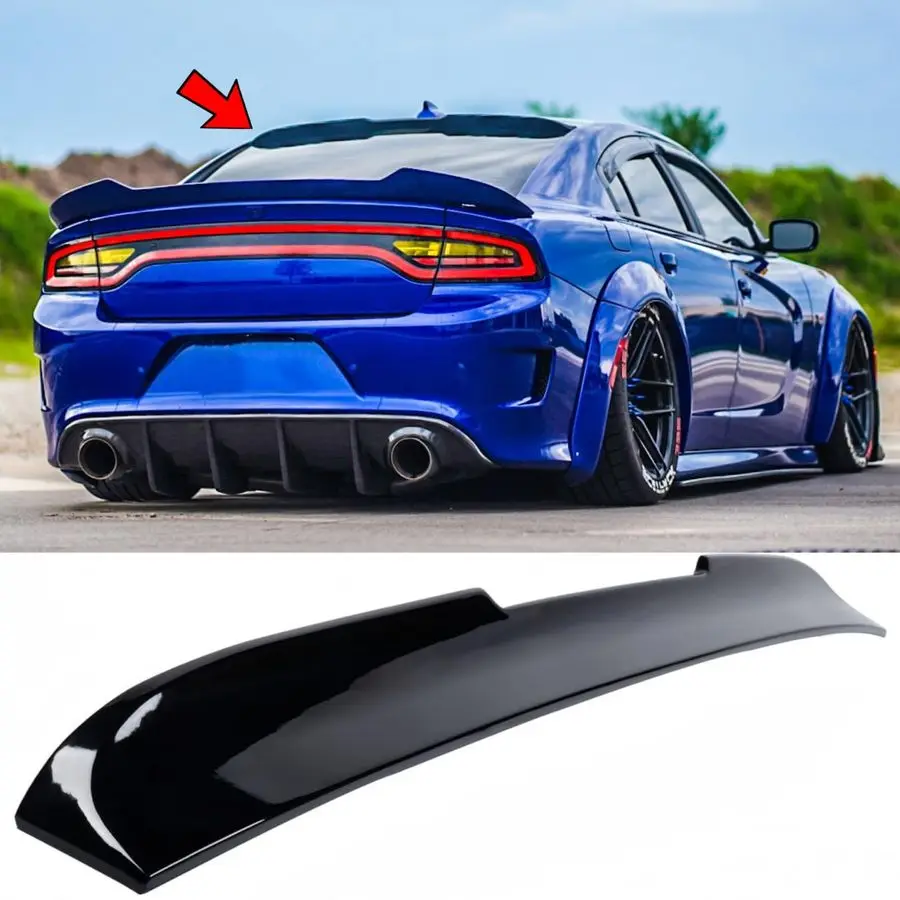 

Window Roof Spoiler Visor Wing ABS Fit for Dodge Charger SRT GT RT SXT Scat Pack Daytona 20152023 Gloss Black VStyle Lip Exterio