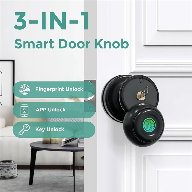 M20K Smart Door Knob,Tuya Door Lock  Great For Bedrooms, Apartments Offices, Hotels With App Control 1Set