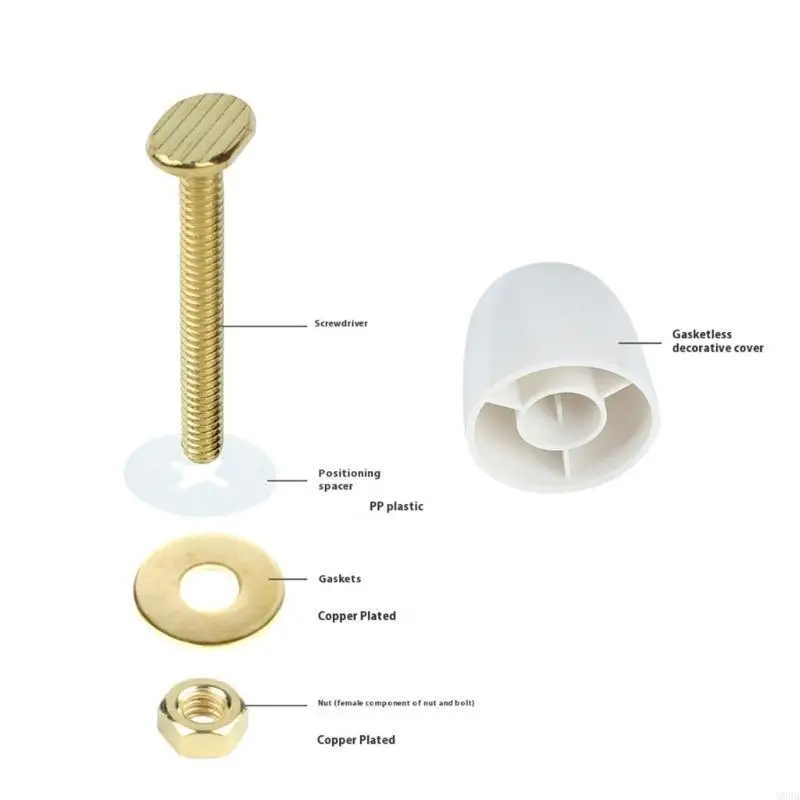 

Toilet Base Permanent Fastening Solution Corrosion Resistant Bolts With Decorative On Covers Easy Installation