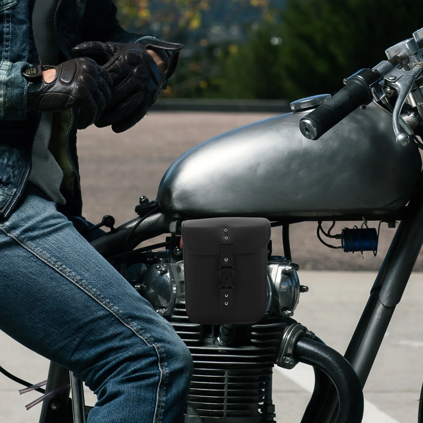 

Motorcycle Saddle Bag Black Vintage Synthetic Side Bag Organizer Tool Pannier Saddle Bags Motorcycles Motorcycle Bags