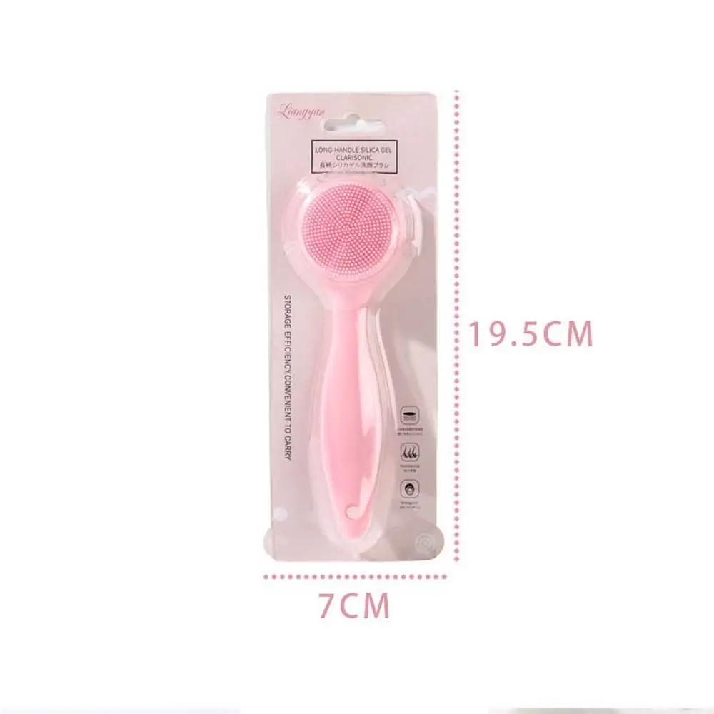 Nettoyage en profondeur élimination des points noirs brosse exfoliante à Long manche massage du visage brosse de lavage du visage brosse de nettoyage du visage en Silicone
