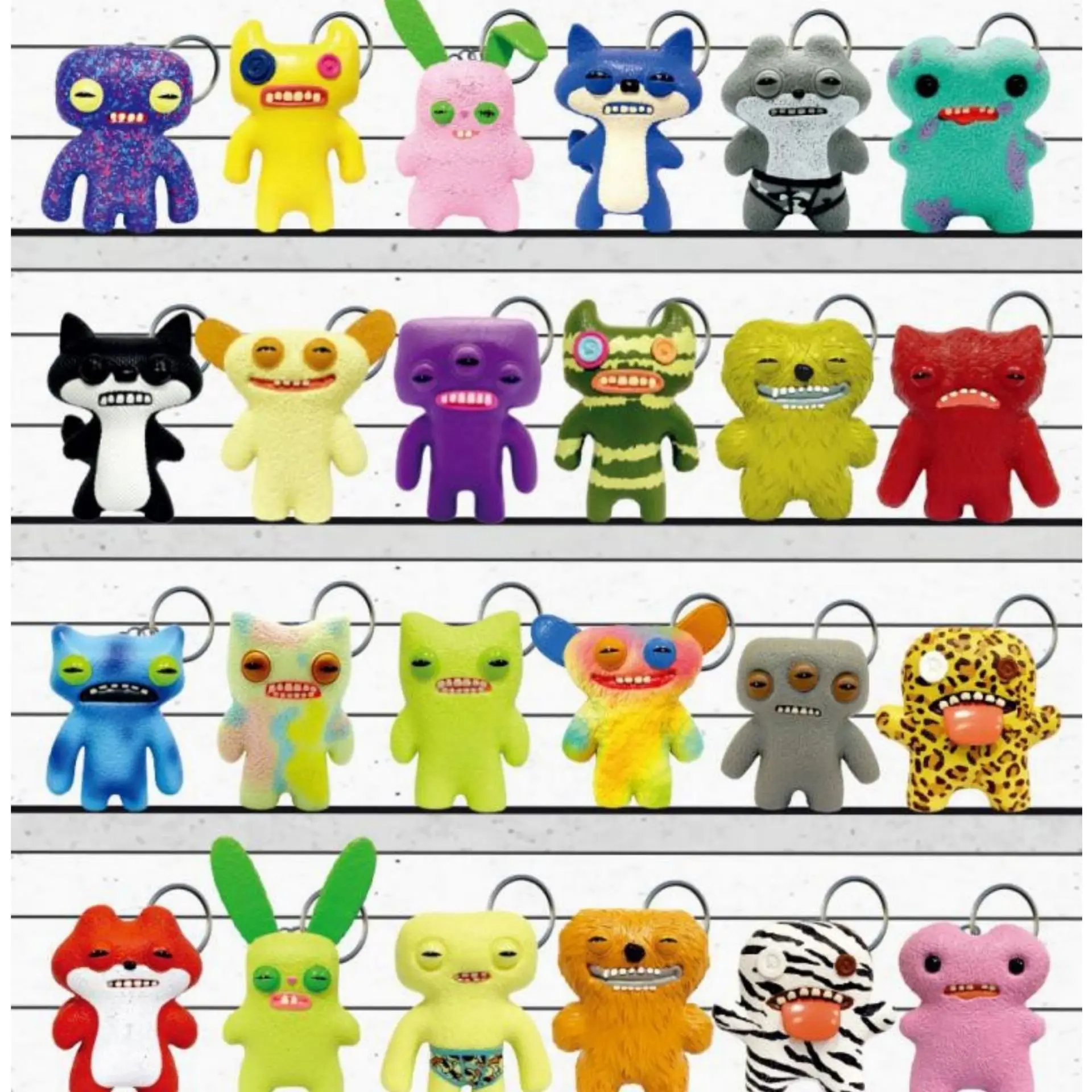 Fuggler sleutelhanger Blind Box figuur lelijk monster tand Rabid konijn brede ogen Weirdo Grin Grin collectie model tas hanger