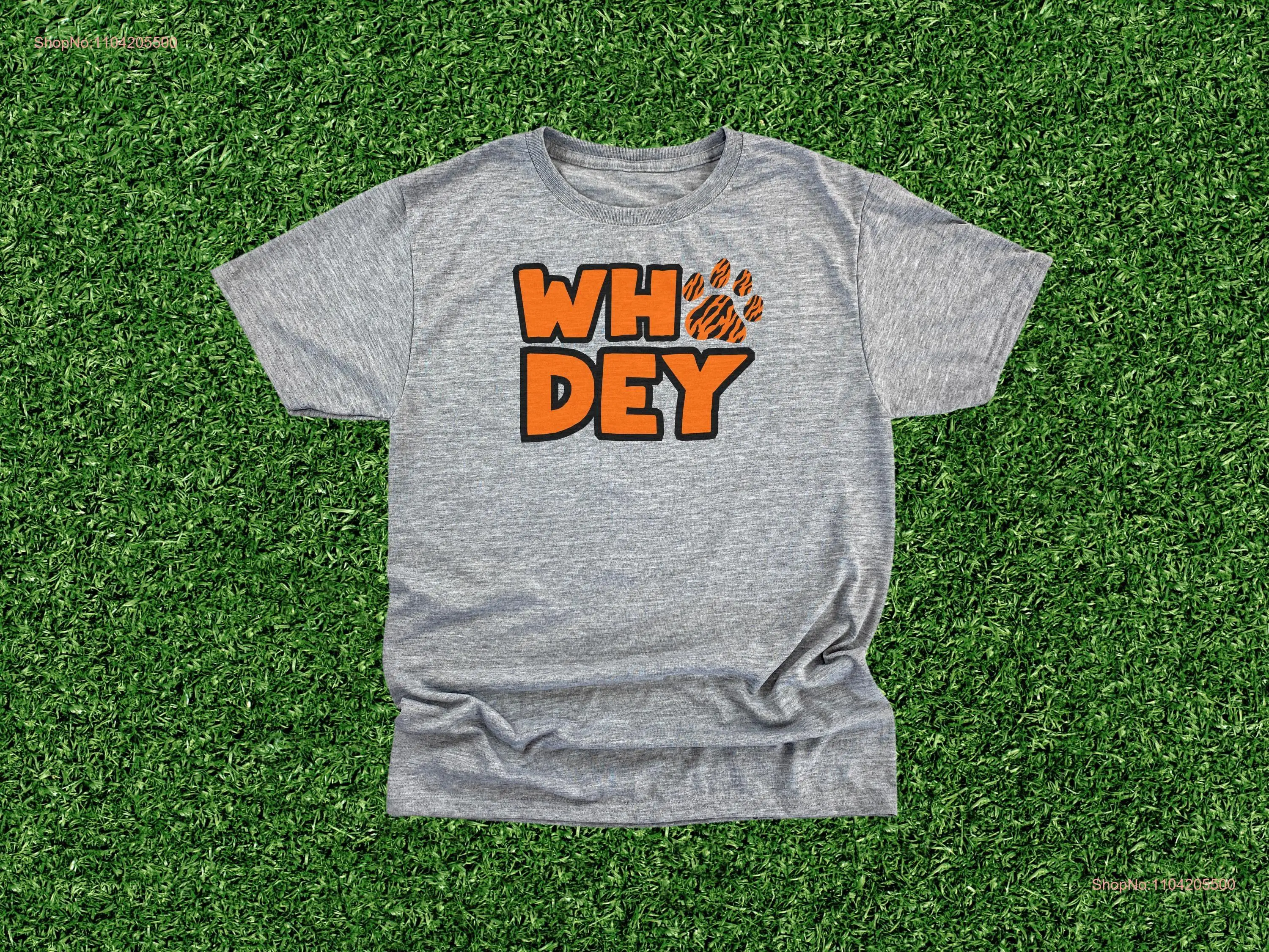 Grey WHO DEY T Shirt long or short sleeves