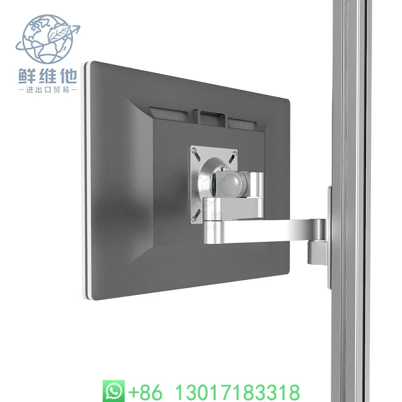 

40 Aluminum Profile Monitor Wall Mount Vertical Horizontal Rotating Telescopic Hanging Bracket Space Efficient