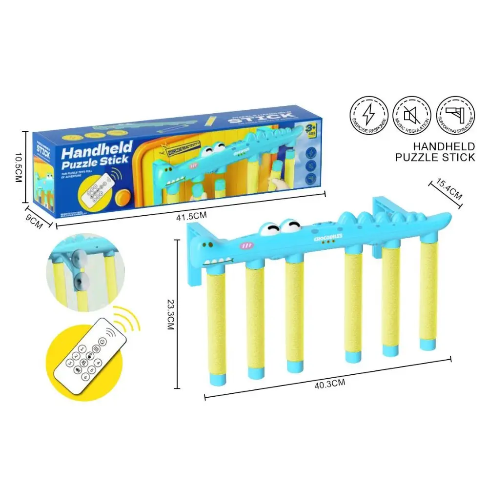 

Crocodile Challenge Falling Sticks Game Exercise Prop Parent-Child Catching Sticks Sensory USB Rechargeable Falling