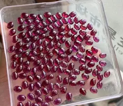 Wholesale 10pcs Natural Garnet Bead 6x8mm Ovals Semi-Precious Gemstone Cabochon Ring Face For Jewelry