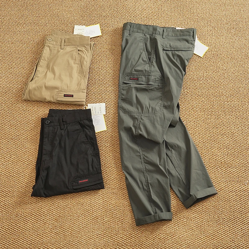 

Summer New Men's Elastic Straight Leg Lightweight Qui Dry Outdoor Casual Long Trousers Faionable Workwear Pants