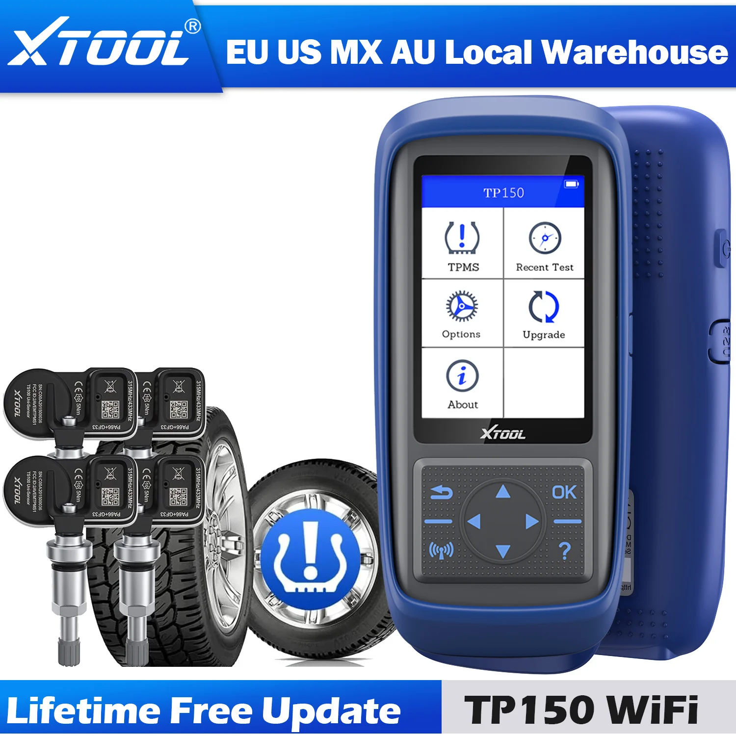 أداة برمجة XTOOL TP150 TPMS أداة تشخيص الإطارات مبرمج TPMS 315/433 ميجا هرتز أداة تحديد/إعادة تعيين/تفعيل الإطارات العالمية TPMS