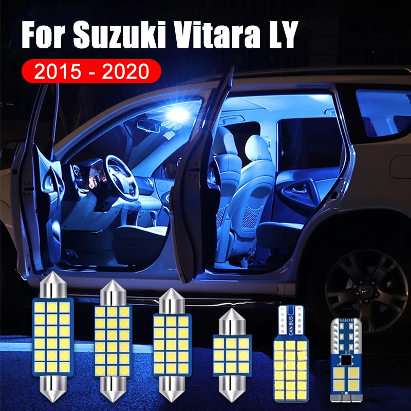 

For Suzuki Vitara LY 2015 2016 2017 2018 2019 2020 5PCS 12V Car LED Bulbs Interior Dome Reading Lights Trunk Lamps Accessories