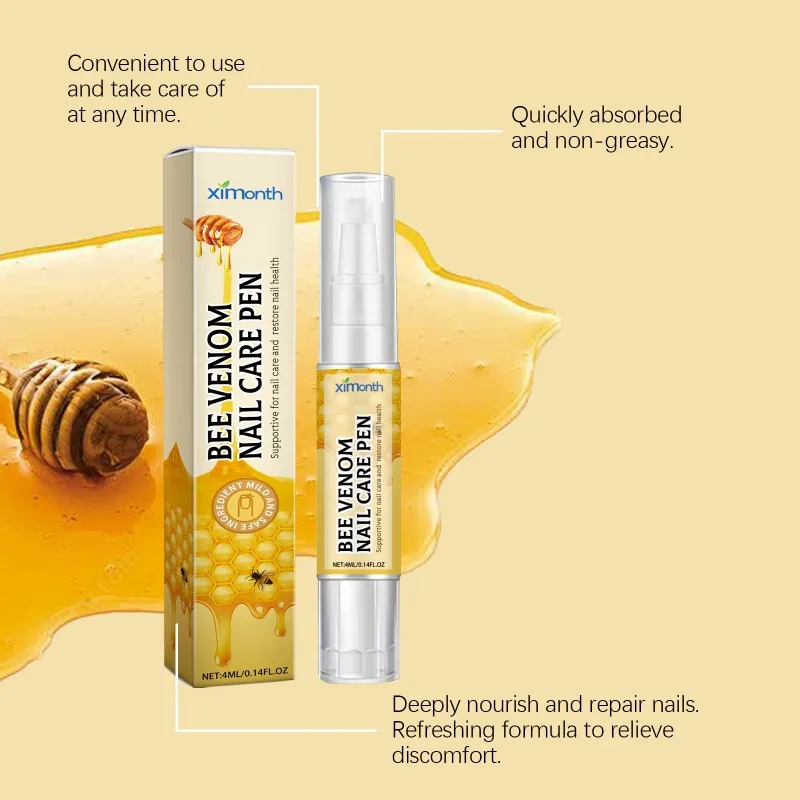 Bee Venom Nail Onychomycosis Care Pen Restoring Healthy Strong Nails Barb Repair Brightening Thickening Rotten Nails Care 4ml