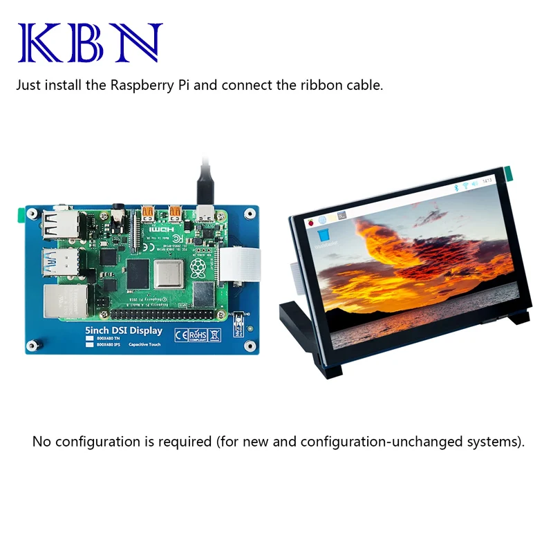 Freenove 5 / 7 Inch Touchscreen Monitor for Raspberry Pi, 800x480 Pixel Display, 5-Point Touch Capacitive Screen, Driver-Free