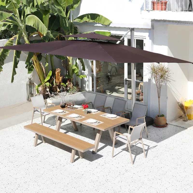 

'Outdoor Rattan Chairs Restaurant Coffee Shop Hotel Garden Aluminium Rope Outdoor Furniture Chairs and Table Set