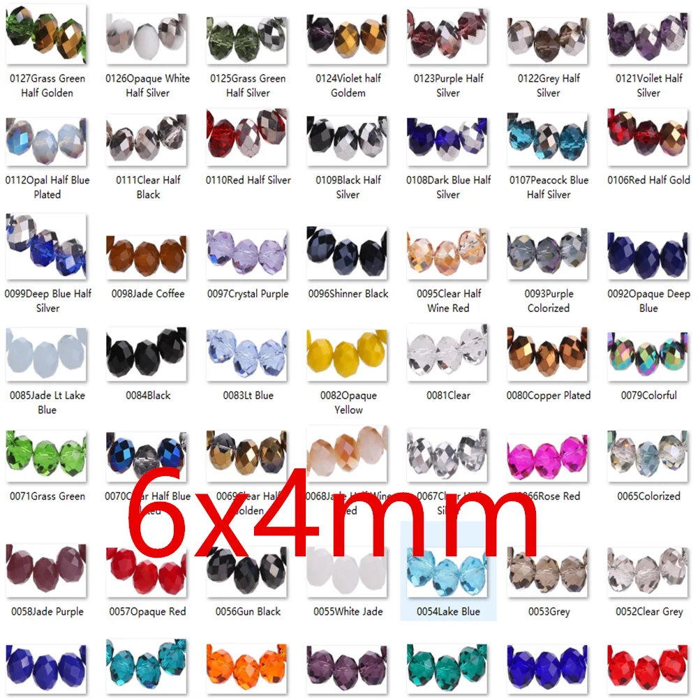 

50pcs Wholesale DIY Rondelle Faceted Lot Jewelry 6x4mm Spacer Bead Makings Loose Beads Crystal Glass Crafts Findings