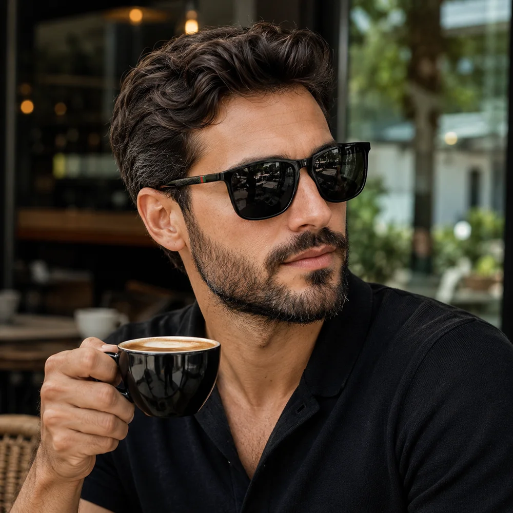 GFUIARA Herren Polarisierte Sonnenbrille UV400 Quadratisch Retro Fahr- und Angelbrille Outdoor-Sportbrille Leichte Modische Brillen für Männer – Detail 1