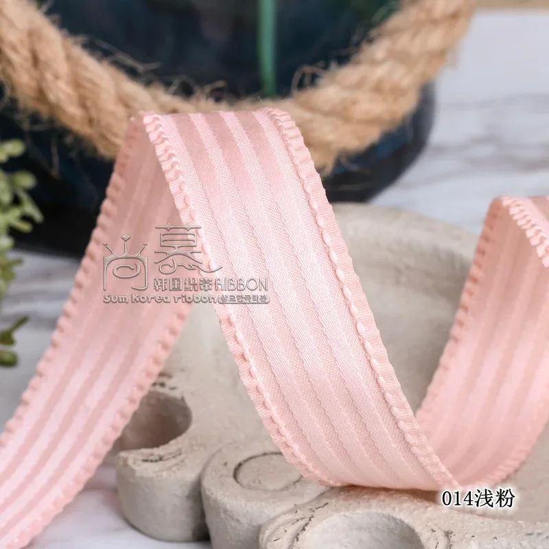 Ruffled Stripe Polyester Grosgrain Ribbon Pleated Stitched Decoration For Hair Bows Accessorie 7mm 10mm 16mm 20mm 25mm 40mm