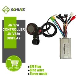 Ebike JN 17A Sinewave Three-Mode Controller and JN 24V 36V 48V V889 LCD Display with SM Plug Use for Electric Scooter Motor