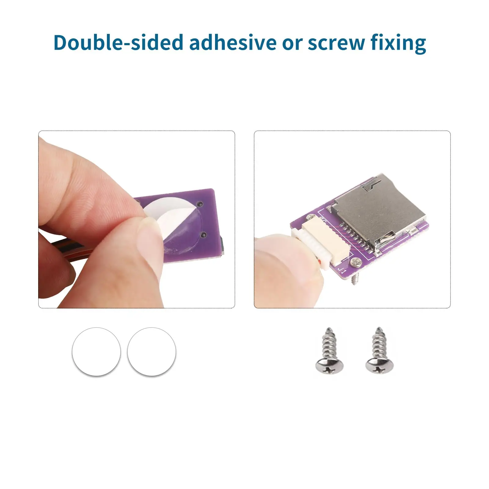 Cabo de extensão de cartão micro sd para micro sd, adaptador de cartão tf dividido, flexível, macho para fêmea, cabo de extensão com furos para parafusos