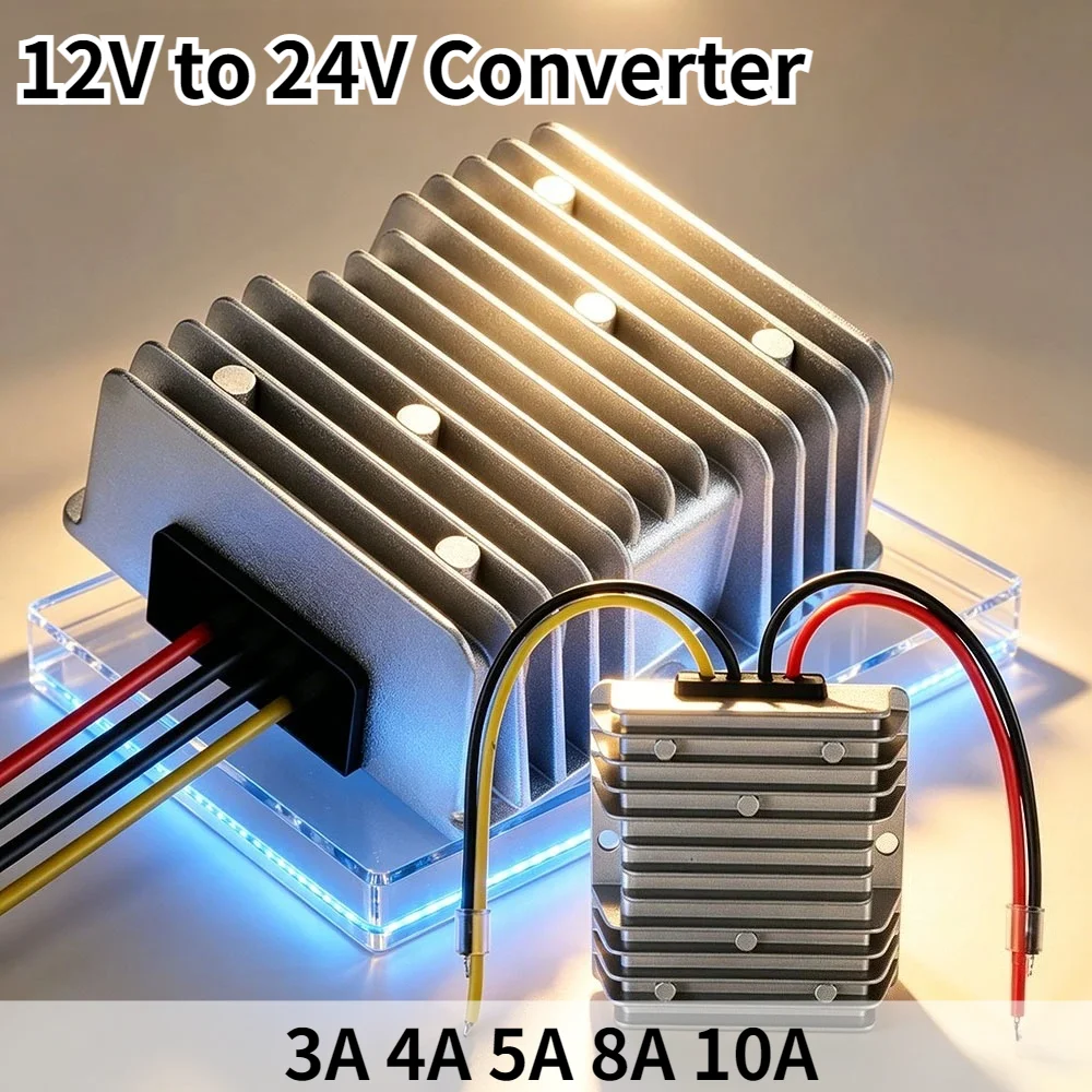 DC 12V Step Up to 24V 3A 4A 5A 8A 10A Converter Voltage Regulator Voltage Booster Waterproof Power Supply Module for Cars Trucks