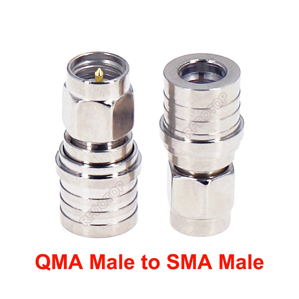 1PCS QMA Male Plug to SMA Male Plug Connector for WiFi Radio Antenna Convertor SMA-QMA-JJ RF Coaxial Adapter Hight Quality