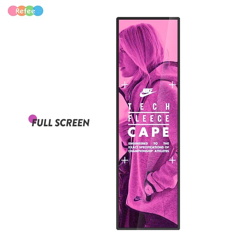 High brightness 1000 nits Ultra Slim Indoor 68 inch full screen Portable digital poster Android advertising display