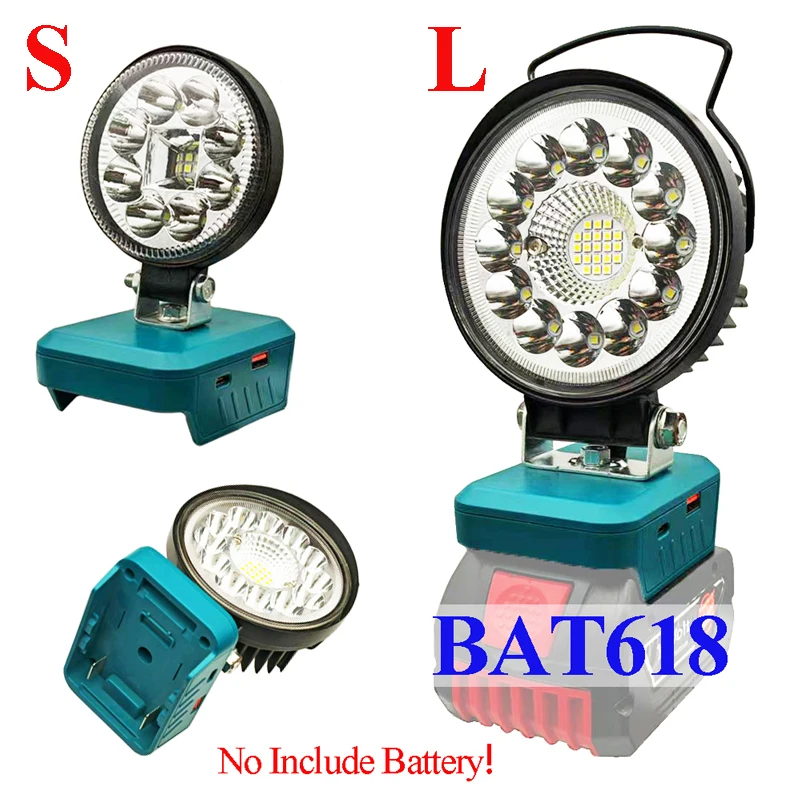 

Tool Parts For Bosch 18V Li-ion Battery Work Lamp Light Flashlights Electric Torch Spotlight BAT614 BAT618 USB Type C Power Bank