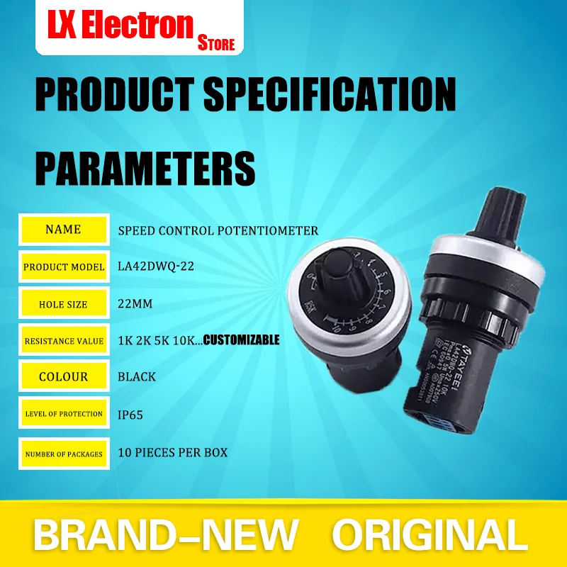 Frequency Speed Regulator, Regulating Potentiometer, 1PC, 100, 2K, 5K, 10K, 20K, 500K, LA42DWQ-22, Frequency Converter Switch