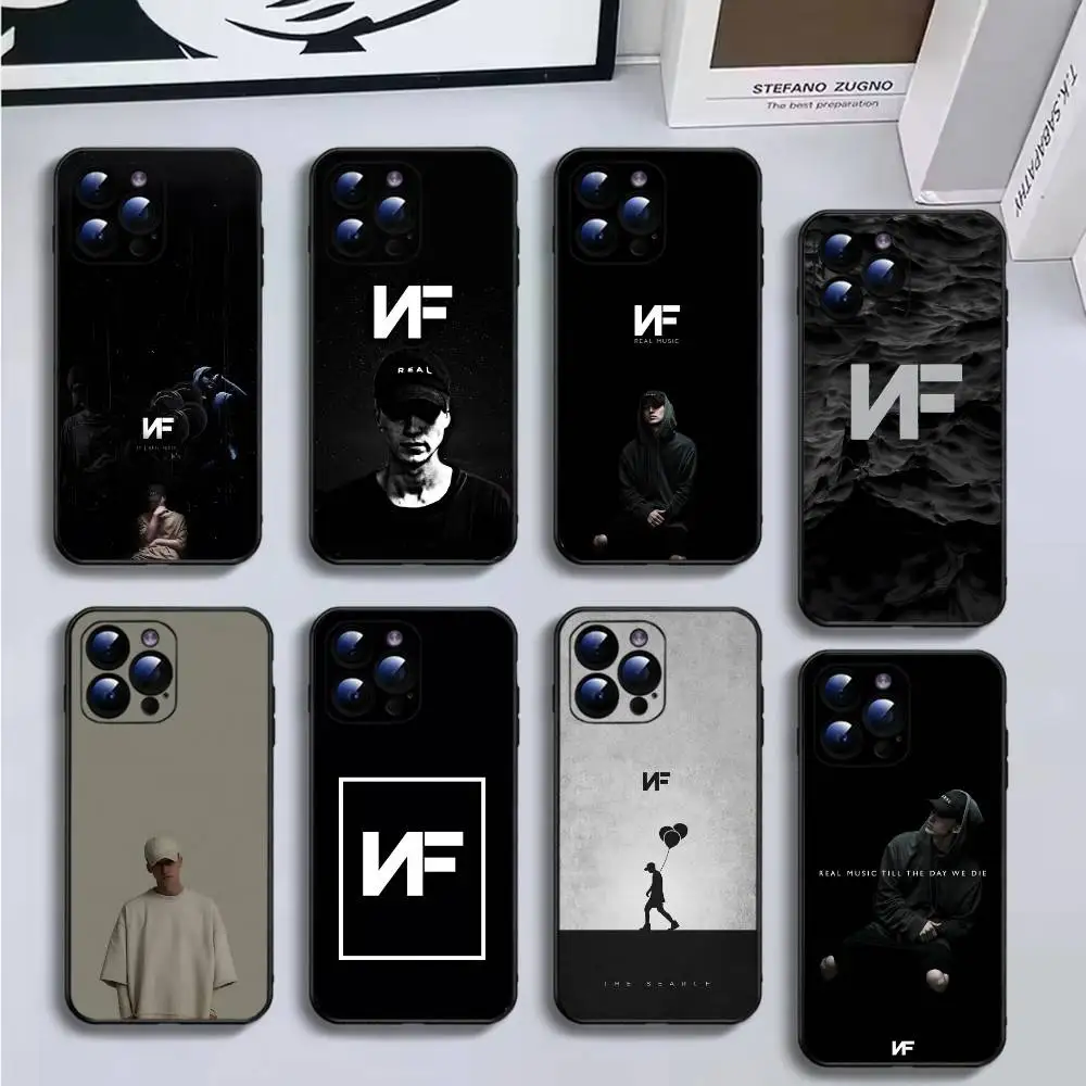 

N-NF Rapper Phone Case For iPhone16,15,14,13,12,11 Plus,Pro Max,XS,X,XR,SE,Mini,8,7,Soft Black Cover