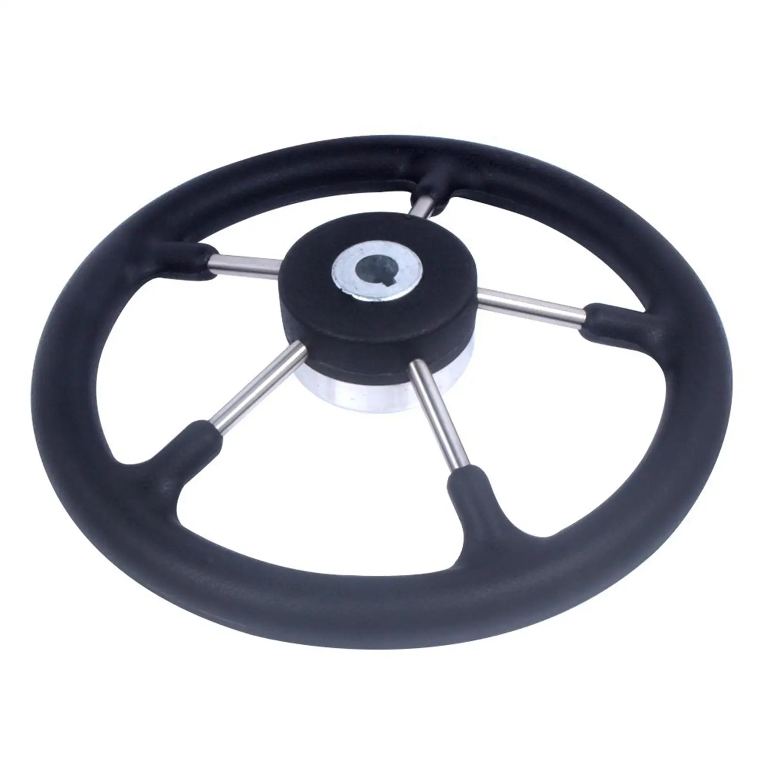 

Steering Wheel 34.3cm Five Bars Support Sturdy Universal Fishing Boat Grip Handwheel Knob for Speedboat Pontoon Boat