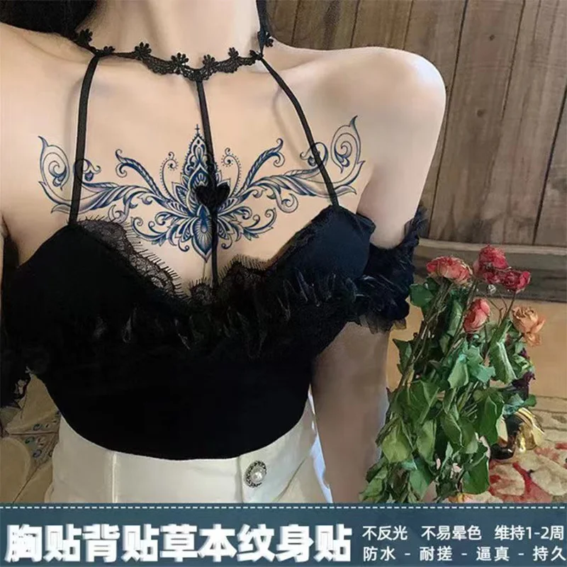 Good-looking Temporary Tattoos Washable Durable Non-Reflective Realistic Domineering Chest Jewelry Tattoo Sticker