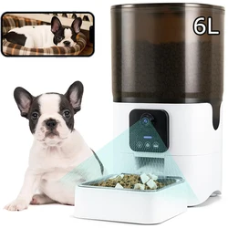 6L Pet Automatic Feeder APP Control with 1080P Camera Timing and Quantitative Smart Dog Feeder Automatic Feeder for Cat Dog