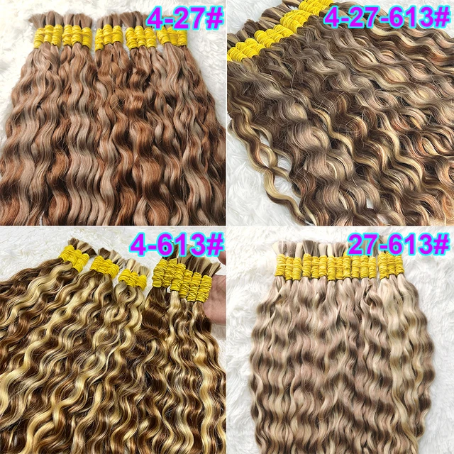 Human Hair pelo su fonte Bundles Bulk cabelo solto Hair Curly Water Wave Deep Remy Hair For Braiding No Weft Human Hair Extensions