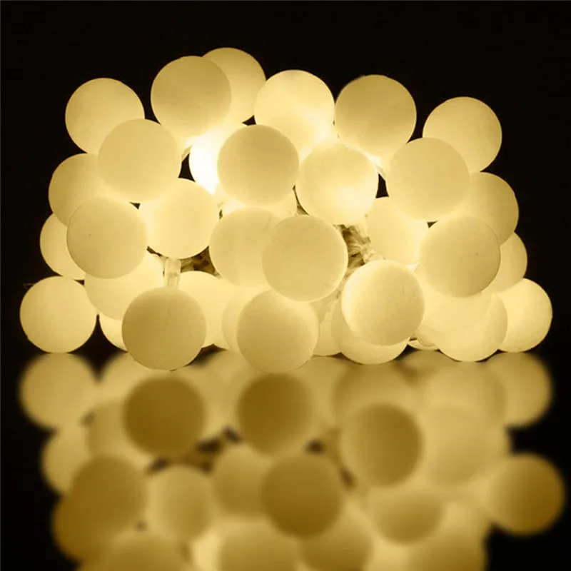 5 متر في الهواء الطلق LED الكرة سلسلة أضواء عيد الميلاد جارلاند الجنية ضوء حفل زفاف حديقة الشارع الديكور في الهواء الطلق عطلة مصباح