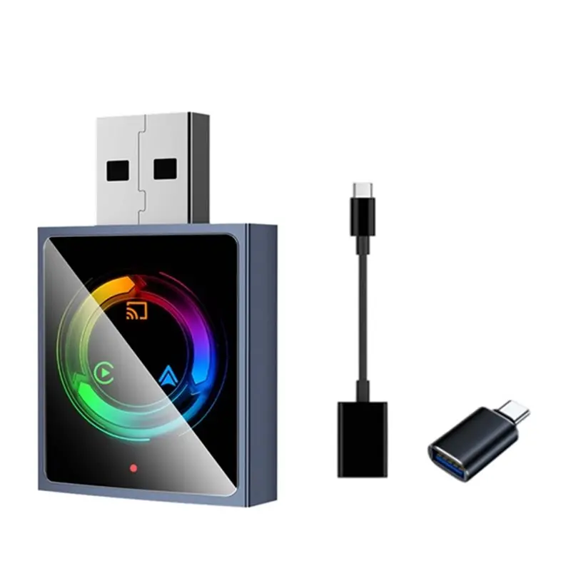 

Умный адаптер Smart Mirror Link Wireless Carplay 3-в-1: BT5.0+ Wi-Fi USB-донгл для Android Auto и беспроводного Carplay (преобразует проводной Carplay в беспроводной)