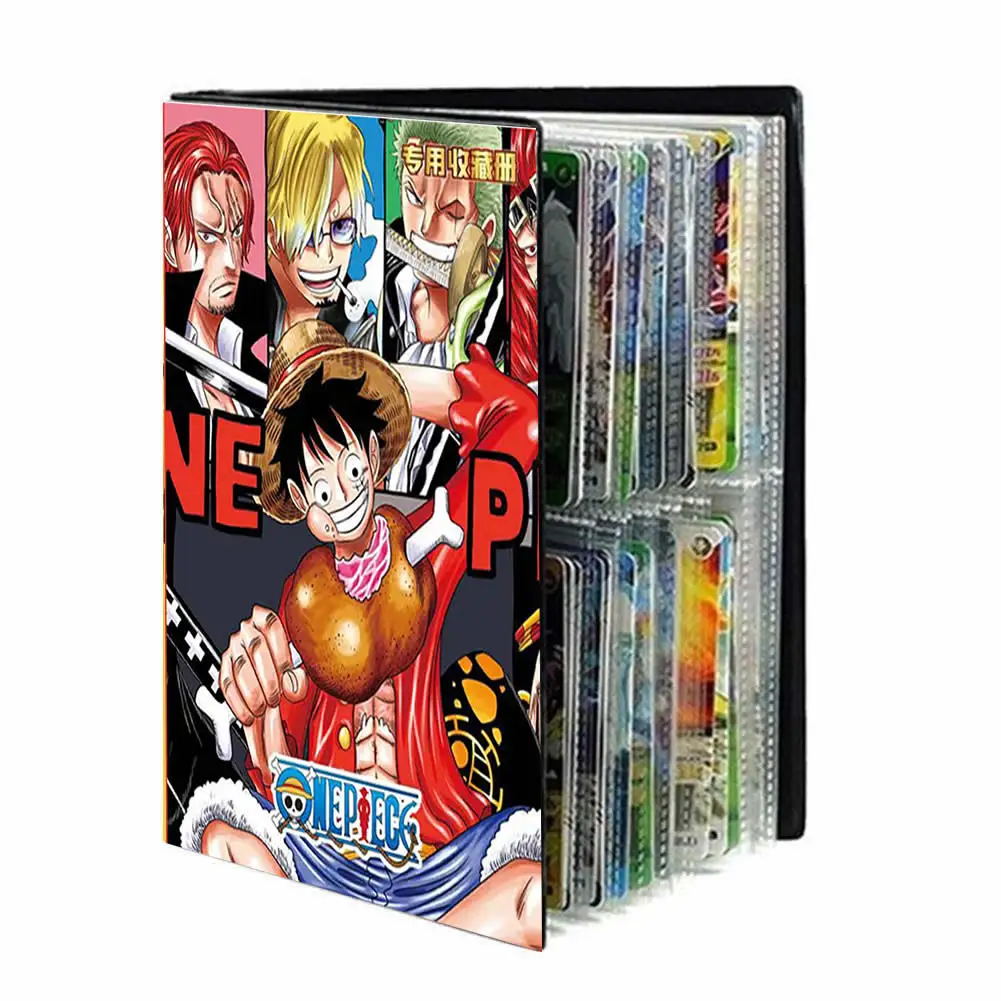 160pcs Anime One Piece Album Cards Holder Binder Cards Map Book Bandai Game Cartoon Collection Folder Kids Toy Gift