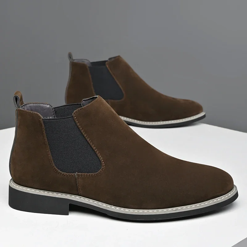 Fashion Men Chelsea Boots Oxfords Leather Casual Shoes Man Male Handmade Footwear Business Dress  Ankle Boots for Men - view 3