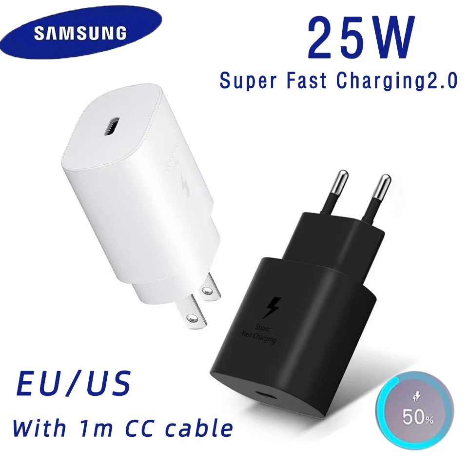 Samsung 25w Pd Charger Fast Charging Adapter 25 W Usb Type C Chargeur Cable Galaxy S24 S23 S22 S21 Note 20 A54 M54 A50 Z Flip 6