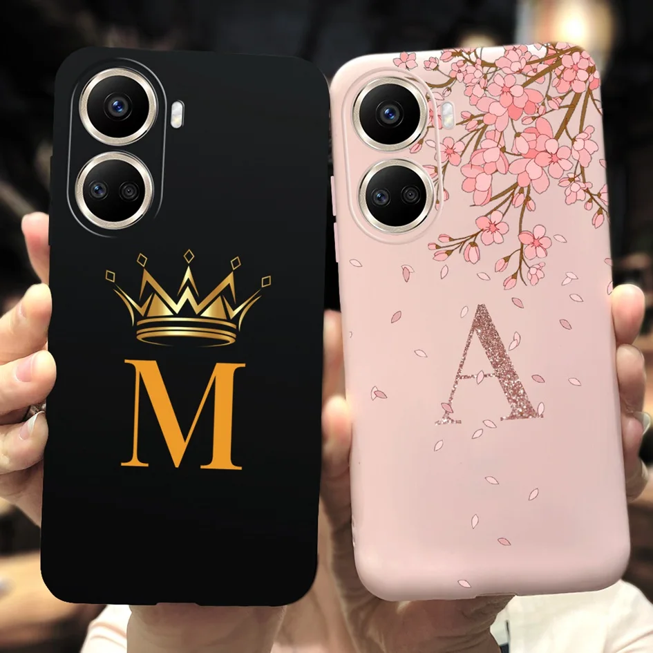 For Huawei Nova 10 SE Case BNE-LX1 BNE-LX3 Luxury Initial Letters Name Soft Phone Cover For Huawei Nova 10Z Nova10 SE Pro Fundas