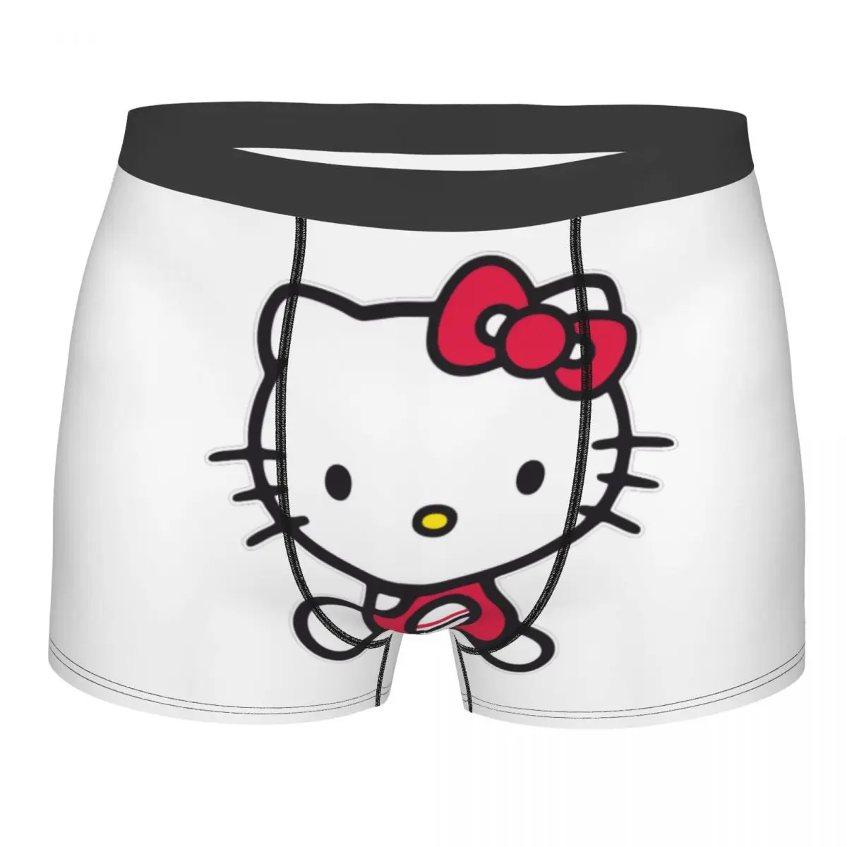 

Мужская Новинка Hello Kitty Улыбка нижнее белье Sanrio Мультфильм Боксеры Трусы стрейч шорты трусы