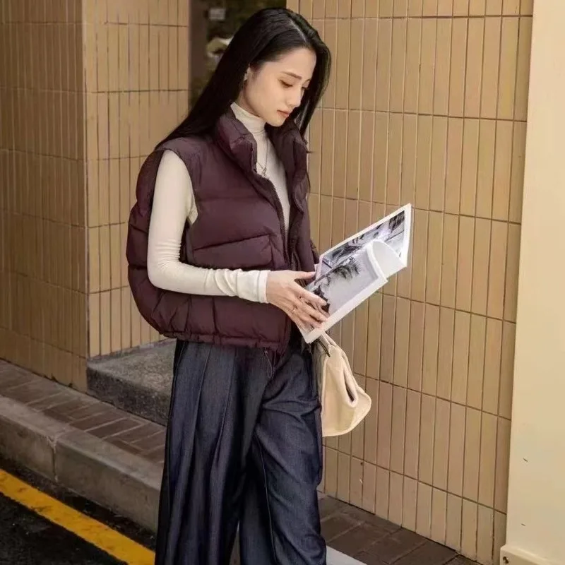 سترة نسائية كورية جديدة ذات ياقة واقفة من القطن سترة خارجية فضفاضة #1