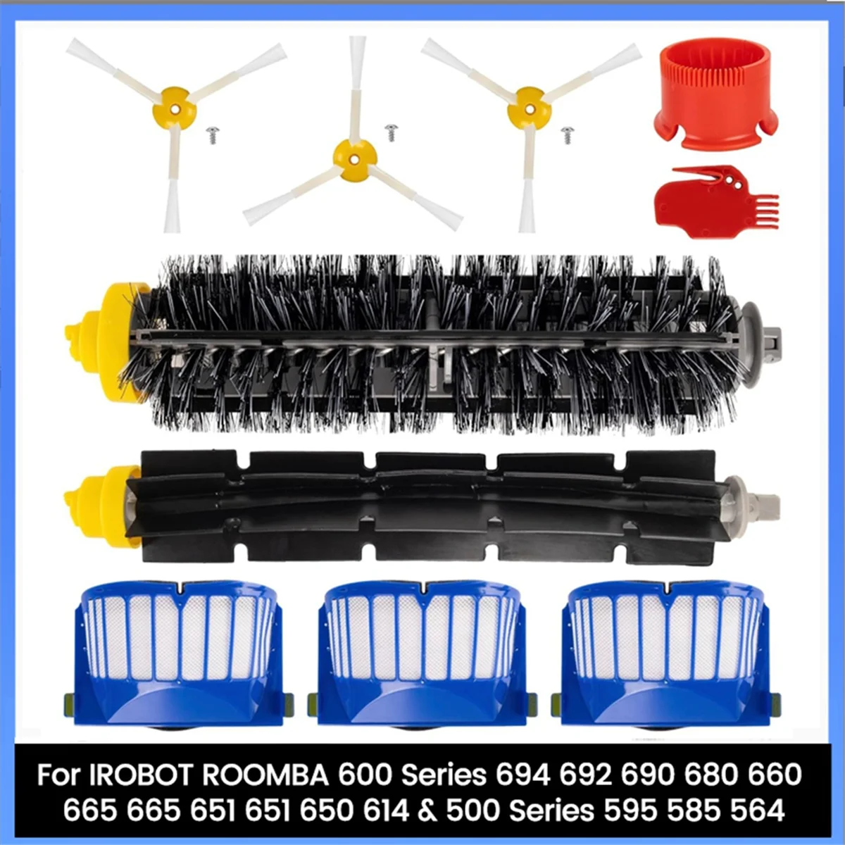 مرشحات الفرشاة الجانبية الرئيسية لسلسلة IRobot Roomba 600 694 692 690 695 680 660 665 & 500 Series 595 585 مرفقات المكنسة الكهربائية