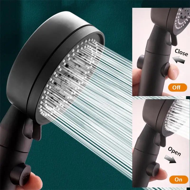 

Luxurious Pressurized Handheld Shower Head - 5 Modes Adjustable Water Output, Thermostatic Control, Polished Finish, Hanging