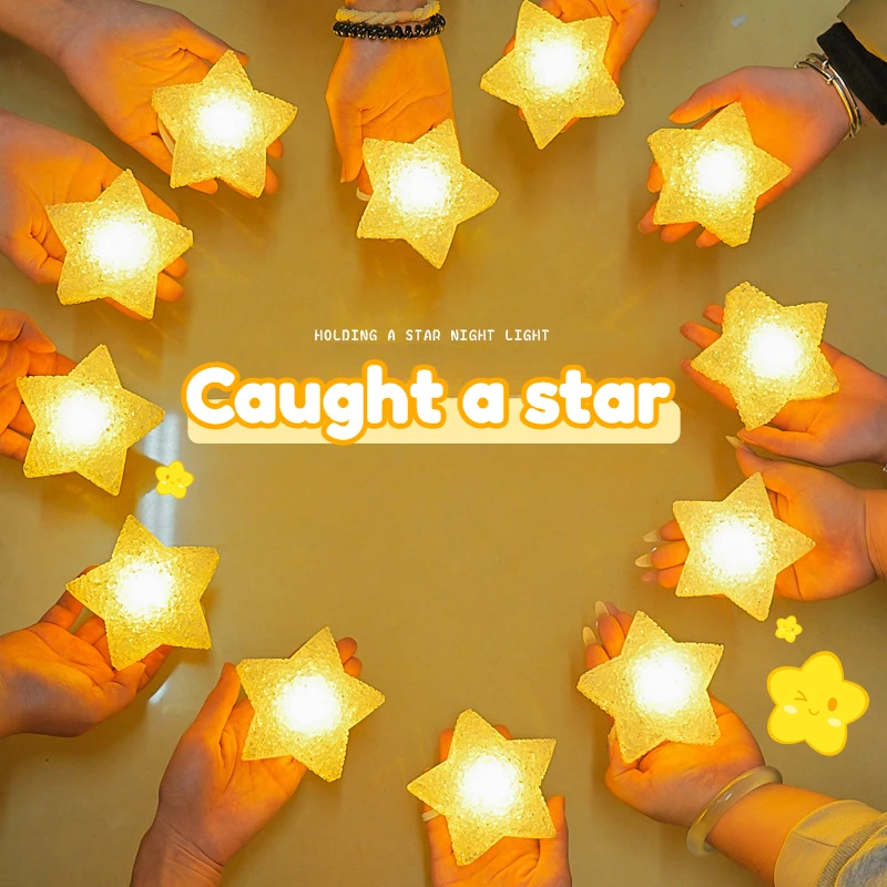 

1Pc Mini Yellow Warm Color Star Lights Concert Party Light Handheld Props Atmosphere Lights Festive Decor Light Children's Gifts