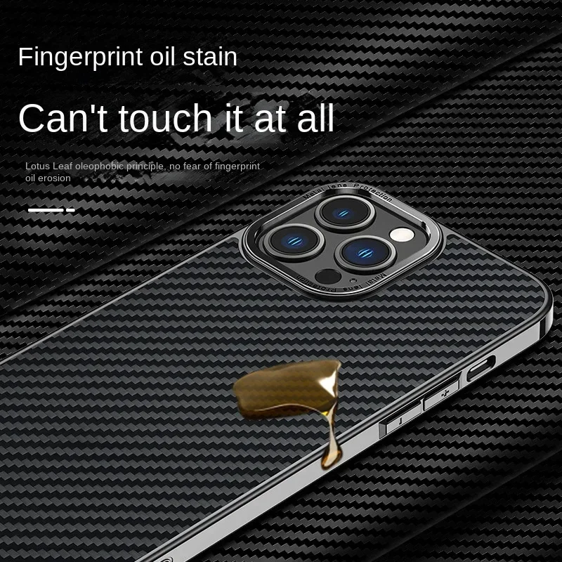 Kevlar Carbon Fiber Phone Case For Iphone 14 Plus 13 12 Pro Max Case With Electroplating Magnetic Suction Protective Cover New