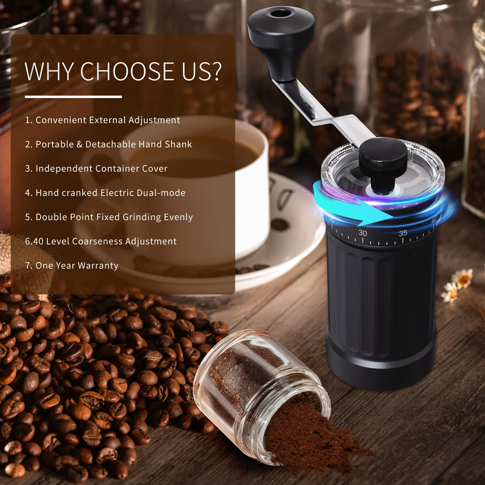 High Quality Manual Coffee Grinder External Scale 40 Gear Adjustable Ceramic Grinding Core For Professional Home Coffee Making view 5