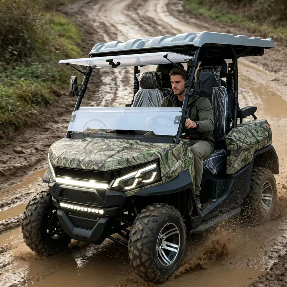 MMC New Style All Terrain Vehicle 4WD Electric UTV 72V Lithium Battery Off Road Golf Cart With Front Winch Differential Lock