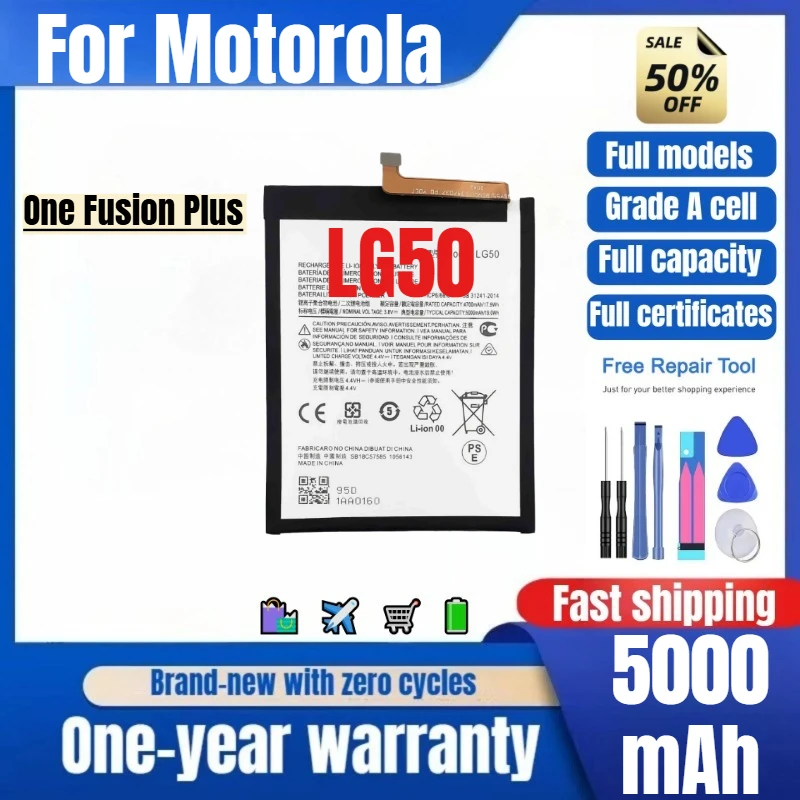 

LG50 for Motorola One Fusion Plus Phone Battery 0 Cycle High Quality High Capacity Replacement Bateria Grade A Cell with Tools