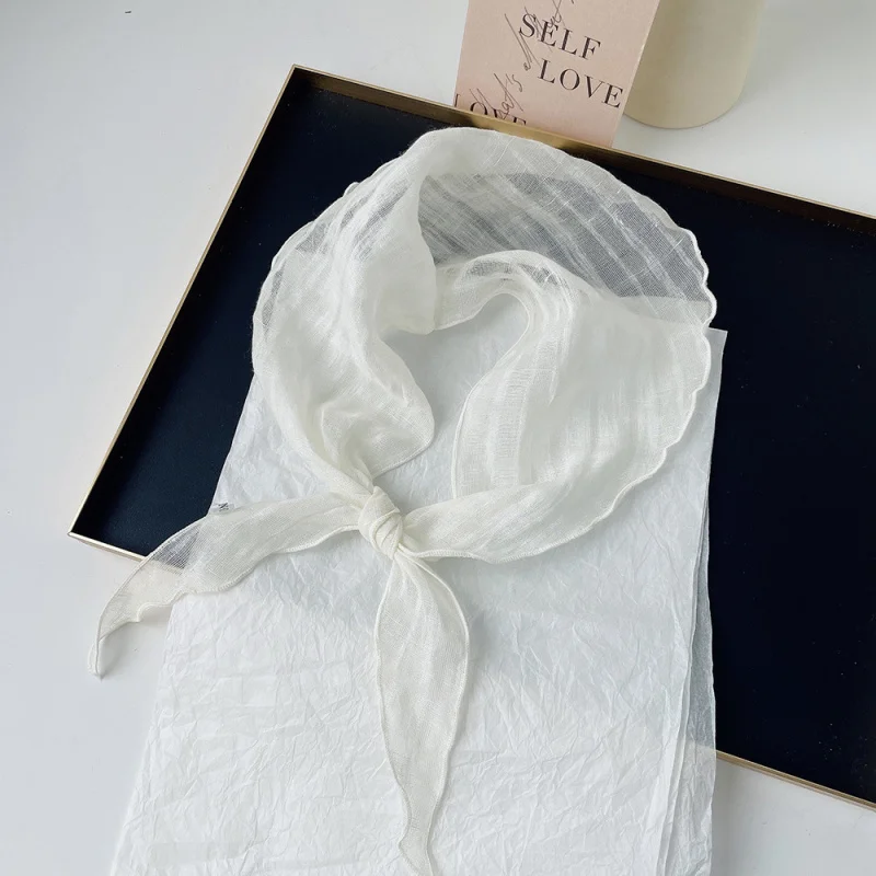 

Gentle and sweet linen high-quality scarf, new hot-selling women's spring-summer breathable sweat-absorbing neck s